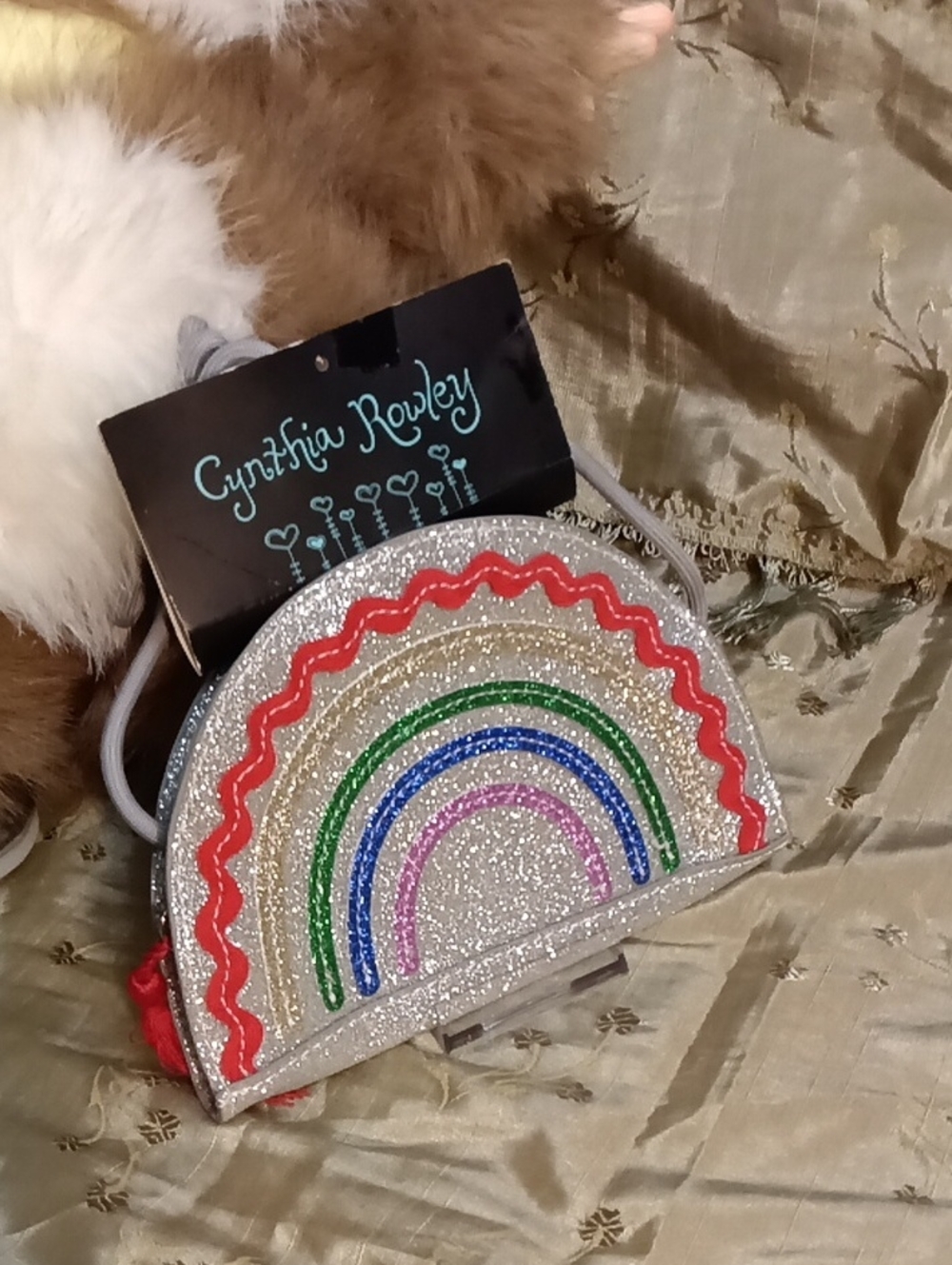 Cynthia Rowley Silver Glitter Rainbow Kids Handbag